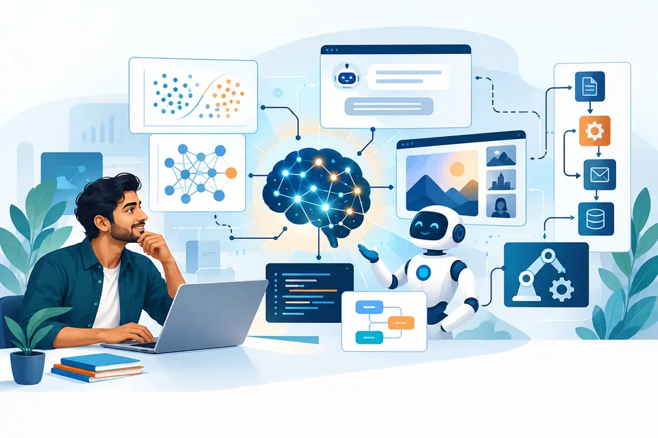 Illustration of AI models and automation