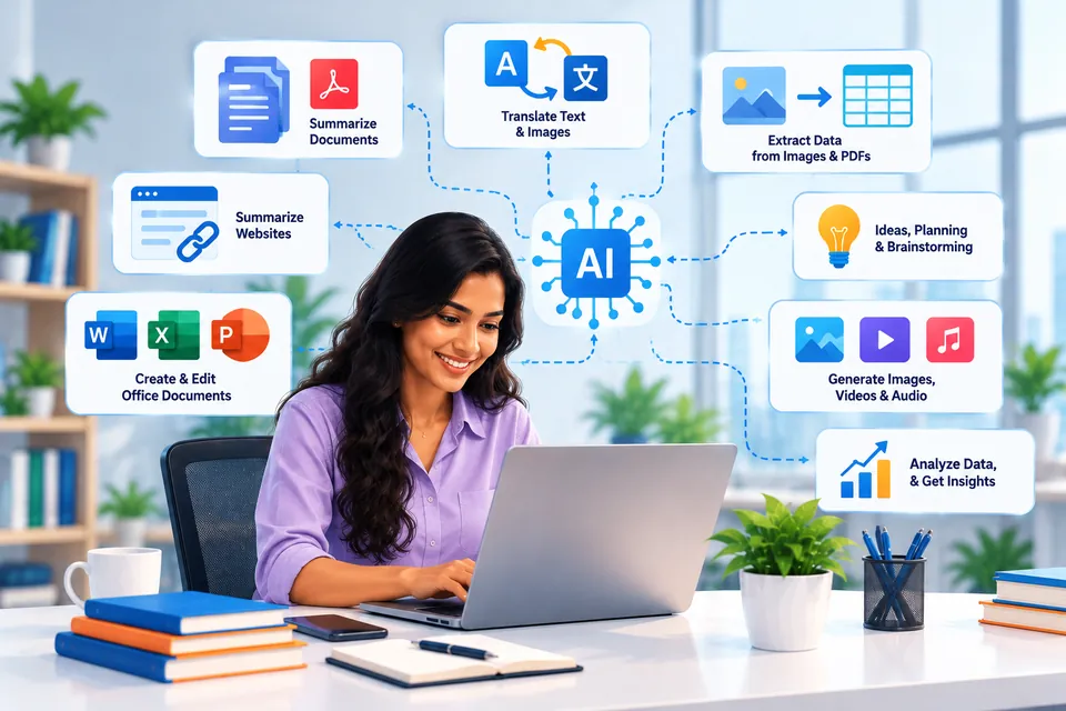Illustration of AI-assisted productivity