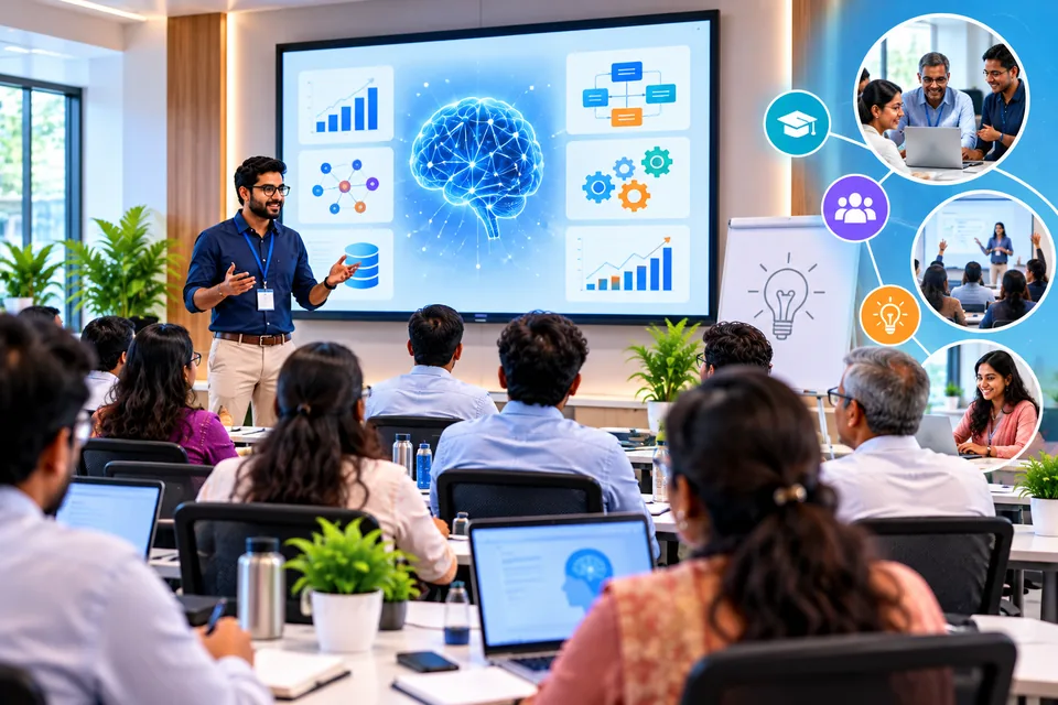 Illustration of a technology seminar and faculty development session